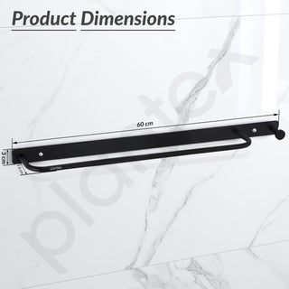 Plantex Towel Holder for Bathroom/Stainless Steel 24 inch Towel Rod/Towel Bar/Towel Hanger/Bathroom Accessories -Pack of 1 (Black)