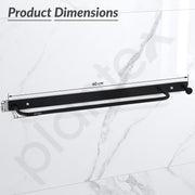 Plantex Towel Holder for Bathroom/Stainless Steel 24 inch Towel Rod/Towel Bar/Towel Hanger/Bathroom Accessories -Pack of 1 (Black)