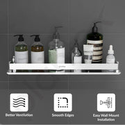 Plantex Stainless Steel Bathroom Shelf Rack/Bathroom Organizer/Wall Shelf for Bathroom Accessories Set/Kitchen Stand/Kitchen Shelves & Racks-( Chrome 18x5 Inches)