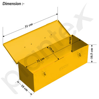 Plantex 12-inch Metal Tool Box for Tools/Tool Box Empty for Home Use/Compact Tools Box (Yellow) 31 X 11 X 10.5 cm