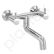 Plantex Pure Brass ICO-916 Non Telephonic Wall Mixer with Water Saving Technology Tap/Mixer Tap for Bathroom with Brass Wall Flange and Teflon Tape-7 Year Warranty ( Mirror Chrome)