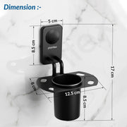 Plantex Stainless Steel Toothbrush Holder/Tumbler Holder Stand/Wall Mounted Toothbrush Stand for Bathroom Accessories - Pack of 1 (Black, 576)