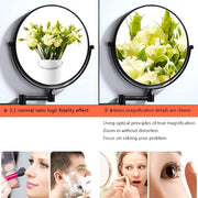 Plantex Premium Brass Magnifying Mirror/Two-Sided 360° Swivel Shaving Mirror With 5x/1x Magnification/Vanity Mirror for Bathroom (8 Inches-Black/Wall Mount)