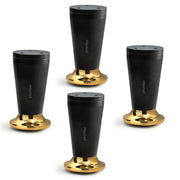 Plantex 4 Inch Sofa Leg for Bed Furniture/Aluminium Sofa Leg for Table/Support Legs/Furniture Leg - Pair of 2 (4 Piece) (DTS-87, Black & Gold)