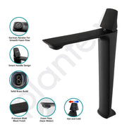 Plantex Pure Brass Single Lever Pillar Basin Tap/Hot and Cold Water Mixer for Washbasin - Pack of 1 (Black)