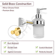 Plantex Smero Pure Brass Made Hand Wash Holder for Wash Basin/Liquid Soap Dispenser/Shampoo Dispenser - Superb (Chrome)