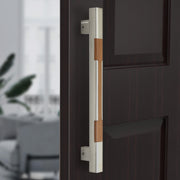 Plantex Main Door Handle/15 Inch Main Door Handle/Glass Door Handle/Wooden Door Handle/Pull-Push Door Handle/Door Accessories - Pack of 1 (S-605-Satin and Wood) - 3 Years Warranty