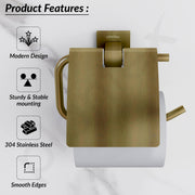 Plantex 304 Grade Stainless Steel Tissue Paper Roll Holder/Toilet Paper Roll Holder for Bathroom Accessories - Splash (Antique)