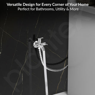 Plantex Pure Brass 2 in 1 Tap for Washing Machine with Water Saving Nozzle for Kitchen Tap/2-Way Bib Cock with Brass Wall Flange & Teflon Tape -7 Year Warranty (AQ-1407-Chrome)