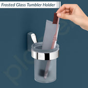 Plantex Rich Brass Bathroom Accessories - Unique Tooth Brush Holder/Tumbler Holder/Toothpaste Holder(Chrome)