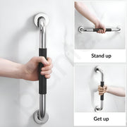Plantex 304 Stainless Steel Grab Bar for Toilet with Grip/Anti-Slip Handle for Bathroom Support - Pack of 1 (Chrome & Black)