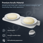 Plantex Dual Soap Holder for Bathroom/Acrylic Double Round Soap Dish/Stand/Bar/Soap Case/Bathroom Accessories - Pack of 1 (VIW-122, White)