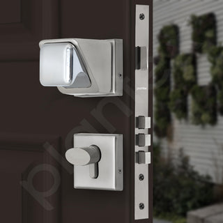 Plantex Heavy Duty Door Lock/Stainless Steel Main Door Mortise Lock Handle/Handle Set for Home/Office/Door (Satin White & Chrome)