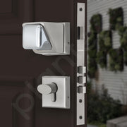Plantex Heavy Duty Door Lock/Stainless Steel Main Door Mortise Lock Handle/Handle Set for Home/Office/Door (Satin White & Chrome)