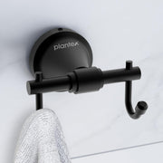 Plantex 304 Grade Stainless Steel Hooks for Hanging Clothes and Towel in Bathroom/Living Room - Niko (Black)