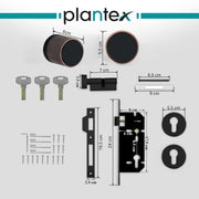 Plantex Main Door Mortise Lock/Brass Heavy Duty Door Lock/Pull Handle Set for Home/Office - Door Accessories- (Copper Antique - Black)
