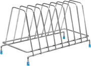 Plantex Stainless Steel Plate Rack/8 Slot Plate Stand for Kitchen Cabinet/6-Inches Dish Rack with Anti-Skid Cap Coated Leg(Pack of 1, Size-6 Inches, Slot-8)