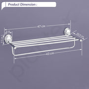 Plantex 304 Grade Stainless Steel Towel Rack for Bathroom/Towel Stand/Hanger/Bathroom Accessories - Cubic (18 inch-Chrome)