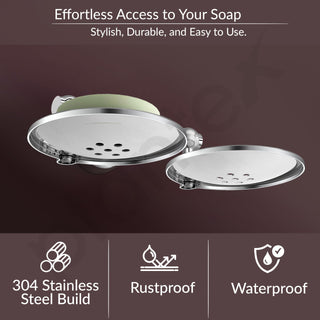 Plantex 304 Grade Stainless Steel Soap Dish/Soap Stand/Bathroom Soap Holder/Bathroom Accessories Skyllo (Chrome)