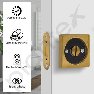 Plantex Zinc Door Lock For Bathroom/Pocket Door Latch/Door Hardware For Home/Bedroom/Bathroom - (Dtm-620, Pvd Gold And Black)