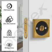 Plantex Zinc Door Lock For Bathroom/Pocket Door Latch/Door Hardware For Home/Bedroom/Bathroom - (Dtm-620, Pvd Gold And Black)