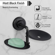 Plantex 304 Grade Stainless Steel Double Soap Holder/Soap Stand/Soap Dish for Bathroom and Wash Basin/Bathroom Accessories - Daizy (Black)