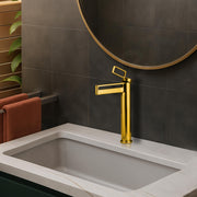 Plantex Pure Brass Wash Basin Mixer Tap Hot and Cold/Pillar Tap for Wash Basin-Deck Mount -(7881-Gold)
