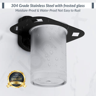 Plantex 304 Grade Stainless Steel Glass Tumbler Holder/Tooth Brush Holder for Bathroom/Bathroom Accessories - Pack of 1 (Parv-Black)