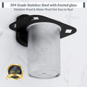 Plantex 304 Grade Stainless Steel Glass Tumbler Holder/Tooth Brush Holder for Bathroom/Bathroom Accessories - Pack of 1 (Parv-Black)