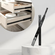 Plantex 16 Inch Soft Close Drawer Channel/Regular Close Ball Bearing Slider Drawer Channel for Home, Kitchen & Wardrobe/Telescopic Channel for Drawer - Pair of 1 (Black)