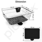 Plantex Stainless Steel Dish Drainer Basket for Kitchen Utensils/Dish Drying Rack with Drainer/Bartan Basket/Plate Stand Size - 23X9 Inch (Chrome)