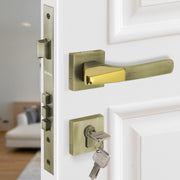 Plantex Triple Security Door Lock for Home/Main Door Lock Set with 3 Years of Warranty/Mortise Lock for Door with Brass Lock Body & Cylinder (7114 - PVD Gold & Brass Antique)