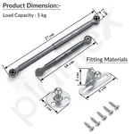 Plantex 10 Inch Hydraulic Gas Spring Stay Strut Pneumatic Lift Support with Cover/Cabinet Hinges Support/Capacity 5 KGS (50 N) - Pair of 1 (2 Pcs) (Silver)