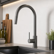 Plantex 304 Stainless Steel Pull-Down Kitchen Sink Tap/Sink Tap for Kitchen Basin with 360⁰ Swivel Spout/Kitchen Sink Faucet - (1062, Grey)