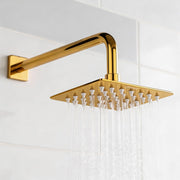 Plantex Stainless Steel Overhead Shower 4 x 4 inch with Water-Saving Technology/High pressure Rain Shower Head without Arm/Bathroom Shower -(Ultra Slim-PVD Gold)