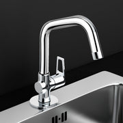 Plantex Pure Brass Sink Tap for Kitchen/Swan Neck Sink Tap for Wash Basin/360 Swivel spout with Water Saving Nozzle Nal Taps - Pack of 1 (Chrome)
