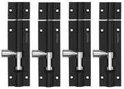 Plantex Stainless Steel 4 inch Tower Bolt/Tower Bolt for Home,Offices Doors and Windows/Tower Bolt for Main Door/Door Latch/Kundi/Chitakini/Door Latch for Windows (Black Finish, Pack of 4)