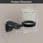 Plantex Aluminum Space Aluminium Tumbler Holder/Toothbrush Holder For Bathroom/Stand For Bathroom Accessories (Black)