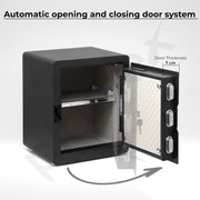 Plantex Safe Locker for Home/55 litre Safety Locker Box with Biometric Fingerprint, Touchscreen & Emergency Key/Tijori with External Power Backup - (Black)