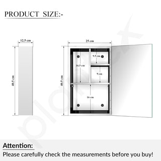Plantex Premium Bathroom Cabinet with Mirror/ 304 Stainless Steel Bathroom Organiser with Mirror/Bathroom Shelf for Wall with Mirror (10x16 Inch-Chrome)