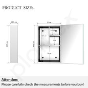 Plantex Premium Bathroom Cabinet with Mirror/ 304 Stainless Steel Bathroom Organiser with Mirror/Bathroom Shelf for Wall with Mirror (10x16 Inch-Chrome)