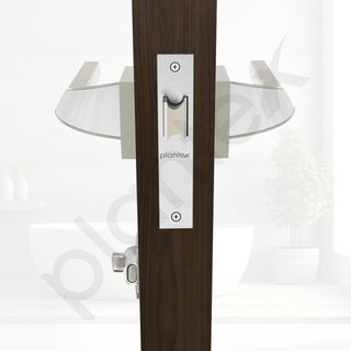 Plantex Heavy Duty Door Lock for Bathroom/Mortise Keyless Door Lock for Home/Store Room/Balcony/Office with Baby Latch (7090 – Satin White & Chrome Finish)