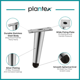 Plantex Smooth 4-inch Sofa Legs for Furniture Legs with Rubber Grip � 8 Pcs