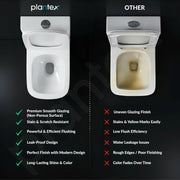 Plantex Ceramic Commode for Toilet/One Piece Western Toilet with 6D Siphonic Flush/Commode with Soft Closing Toilet Seat - S Trap - (ASTA, White)
