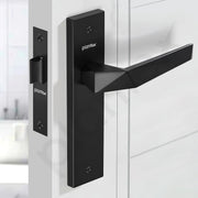 Plantex Heavy Duty Door Lock Ã¢â‚¬â€œ Bathroom Door Lock/Mortise 8inch Keyless Plate Handle Set for Home/Bathroom/Store Room/Balcony/Office with Baby Latch (8129- Z-Black)