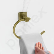 Plantex Stainless Steel Towel Holder for Bathroom/Towel Ring Holder/Napkin Holder for Washbasin/Napkin Ring/Bathroom Accessories ? Pack of 1, Aqua (Brass Antique)