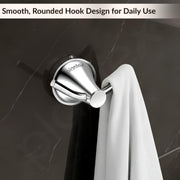 Plantex Robe Hook for Bathroom/Pure Brass Clothes Hanging Hook/Hook for Wall/Bathroom Accessories - Pack of 1 (APS-EFL-04, Chrome)