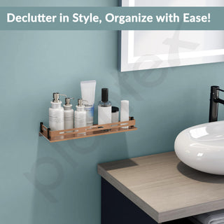 Plantex Shelf for Bathroom/Stainless Steel Shelf/Multipurose Shelf for Bathroom/Bathroom Accessoriece - (15 x 5 Inch, PVD Rose Gold)