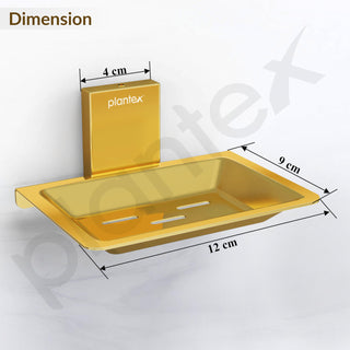 Plantex 304 Grade Stainless Steel Soap Dish/Soap Holder/Soap Stand/Soap Case/Soap Storage for Bathroom/Bathroom Accessories - Crystal (PVD Gold)