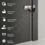 Plantex Door Chain with Baby Latch/Door Chain Lock for Main Door/Latch Lock for Door/Heavy Duty Door Safety Guard Lock for Home, Hotel & Office Security â€“ Pack of 1 (DTK-294-Satin)